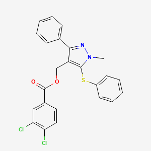 [1-methyl-3-phenyl-5-(phenylsulfanyl)-1H-pyrazol-4-yl]methyl 3,4-dichlorobenzenecarboxylate