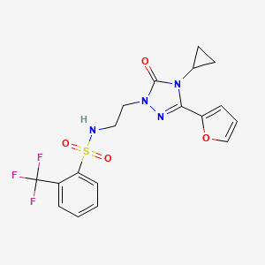 N-(2-(4-cyclopropyl-3-(furan-2-yl)-5-oxo-4,5-dihydro-1H-1,2,4-triazol-1-yl)ethyl)-2-(trifluoromethyl)benzenesulfonamide