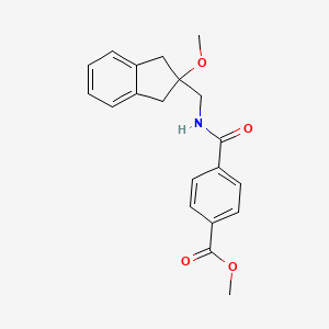 molecular formula C20H21NO4 B2475798 methyl 4-(((2-methoxy-2,3-dihydro-1H-inden-2-yl)methyl)carbamoyl)benzoate CAS No. 2034260-69-8