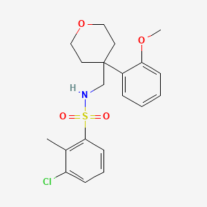 3-chloro-N-((4-(2-methoxyphenyl)tetrahydro-2H-pyran-4-yl)methyl)-2-methylbenzenesulfonamide