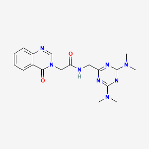 N-((4,6-bis(dimethylamino)-1,3,5-triazin-2-yl)methyl)-2-(4-oxoquinazolin-3(4H)-yl)acetamide