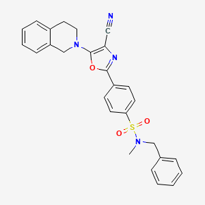 N-benzyl-4-[4-cyano-5-(3,4-dihydroisoquinolin-2(1H)-yl)-1,3-oxazol-2-yl]-N-methylbenzenesulfonamide