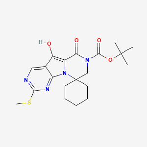 tert-Butyl 5'-hydroxy-2'-(methylthio)-6'-oxo-6'H-spiro[cyclohexane-1,9'-pyrazino[1',2':1,5]pyrrolo[2,3-d]pyrimidine]-7'(8'H)-carboxylate