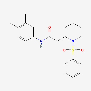 N-(3,4-dimethylphenyl)-2-(1-(phenylsulfonyl)piperidin-2-yl)acetamide