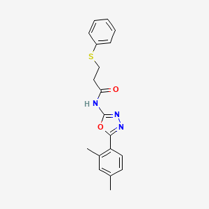 N-[5-(2,4-dimethylphenyl)-1,3,4-oxadiazol-2-yl]-3-phenylsulfanylpropanamide