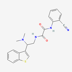 molecular formula C21H20N4O2S B2475841 N1-(2-(benzo[b]thiophen-3-yl)-2-(dimethylamino)ethyl)-N2-(2-cyanophenyl)oxalamide CAS No. 2034391-60-9