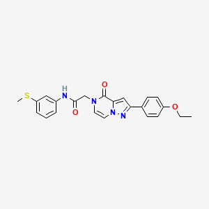 molecular formula C23H22N4O3S B2475844 2-(2-(4-ethoxyphenyl)-4-oxopyrazolo[1,5-a]pyrazin-5(4H)-yl)-N-(3-(methylthio)phenyl)acetamide CAS No. 941938-52-9