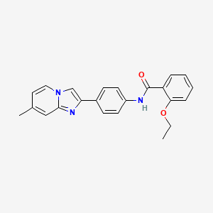 molecular formula C23H21N3O2 B2475845 2-Ethoxy-N-(4-{7-methylimidazo[1,2-A]pyridin-2-YL}phenyl)benzamide CAS No. 838817-40-6