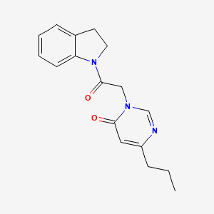 molecular formula C17H19N3O2 B2475852 3-(2-(indolin-1-yl)-2-oxoethyl)-6-propylpyrimidin-4(3H)-one CAS No. 1210182-89-0