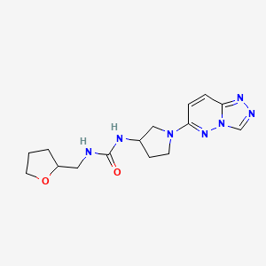 molecular formula C15H21N7O2 B2475857 1-(1-([1,2,4]Triazolo[4,3-b]pyridazin-6-yl)pyrrolidin-3-yl)-3-((tetrahydrofuran-2-yl)methyl)urea CAS No. 2034469-44-6