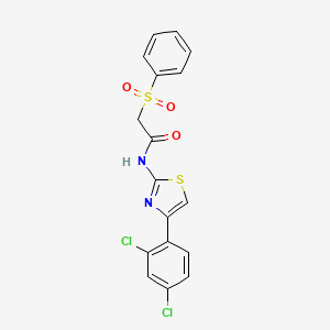 N-(4-(2,4-dichlorophenyl)thiazol-2-yl)-2-(phenylsulfonyl)acetamide