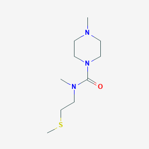 molecular formula C10H21N3OS B2475862 N,4-二甲基-N-(2-甲基硫烷基乙基)哌嗪-1-甲酰胺 CAS No. 2375261-46-2