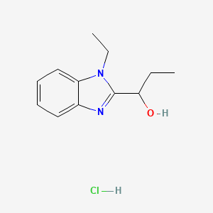 molecular formula C12H17ClN2O B2475865 1-(1-ethyl-1H-benzo[d]imidazol-2-yl)propan-1-ol hydrochloride CAS No. 2034455-55-3