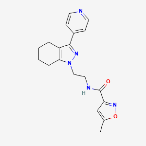 molecular formula C19H21N5O2 B2475867 5-methyl-N-(2-(3-(pyridin-4-yl)-4,5,6,7-tetrahydro-1H-indazol-1-yl)ethyl)isoxazole-3-carboxamide CAS No. 1796966-97-6