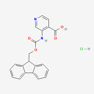 molecular formula C21H17ClN2O4 B2475889 盐酸3-({[(9H-芴-9-基)甲氧基]羰基}氨基)吡啶-4-甲酸 CAS No. 2229310-84-1