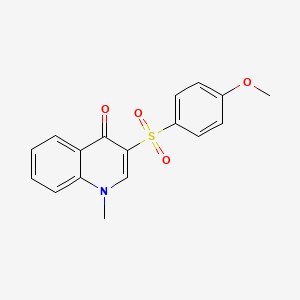 molecular formula C17H15NO4S B2475891 3-(4-Methoxybenzenesulfonyl)-1-methyl-1,4-dihydroquinolin-4-one CAS No. 899215-07-7