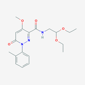 molecular formula C19H25N3O5 B2475892 N-(2,2-diethoxyethyl)-4-methoxy-1-(2-methylphenyl)-6-oxopyridazine-3-carboxamide CAS No. 921516-87-2