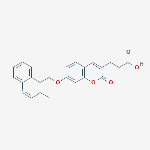 molecular formula C25H22O5 B2475893 3-[4-Methyl-7-[(2-methylnaphthalen-1-yl)methoxy]-2-oxochromen-3-yl]propanoic acid CAS No. 858760-76-6