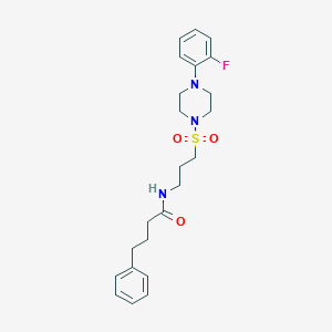 molecular formula C23H30FN3O3S B2475896 N-(3-((4-(2-fluorophenyl)piperazin-1-yl)sulfonyl)propyl)-4-phenylbutanamide CAS No. 1021058-63-8