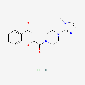 molecular formula C18H19ClN4O3 B2475900 2-(4-(1-methyl-1H-imidazol-2-yl)piperazine-1-carbonyl)-4H-chromen-4-one hydrochloride CAS No. 1189703-77-2