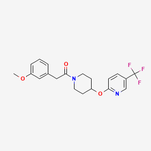 molecular formula C20H21F3N2O3 B2475916 2-(3-Methoxyphenyl)-1-(4-((5-(trifluoromethyl)pyridin-2-yl)oxy)piperidin-1-yl)ethanone CAS No. 1421477-36-2