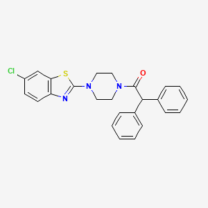 molecular formula C25H22ClN3OS B2475942 1-(4-(6-氯苯并[d]噻唑-2-基)哌嗪-1-基)-2,2-二苯基乙酮 CAS No. 922624-84-8