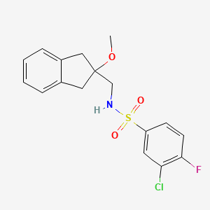 molecular formula C17H17ClFNO3S B2475950 3-氯-4-氟-N-((2-甲氧基-2,3-二氢-1H-茚-2-基)甲基)苯磺酰胺 CAS No. 2034410-87-0