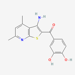 molecular formula C16H14N2O3S B2475952 (3-Amino-4,6-dimethylthieno[2,3-b]pyridin-2-yl)(3,4-dihydroxyphenyl)methanone CAS No. 923227-15-0