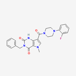 molecular formula C25H24FN5O3 B2475954 3-苄基-7-(4-(2-氟苯基)哌嗪-1-羰基)-5-甲基-1H-吡咯并[3,2-d]嘧啶-2,4(3H,5H)-二酮 CAS No. 921880-70-8