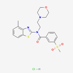 B2475960 N-(4-methylbenzo[d]thiazol-2-yl)-3-(methylsulfonyl)-N-(2-morpholinoethyl)benzamide hydrochloride CAS No. 1215538-39-8