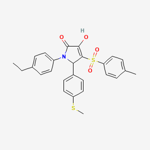 molecular formula C26H25NO4S2 B2475962 1-(4-乙基苯基)-3-羟基-5-(4-(甲硫基)苯基)-4-甲苯磺酰基-1H-吡咯-2(5H)-酮 CAS No. 1357844-31-5