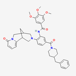 molecular formula C40H44N4O6 B2475964 N-(5-(4-benzylpiperidine-1-carbonyl)-2-(8-oxo-5,6-dihydro-1H-1,5-methanopyrido[1,2-a][1,5]diazocin-3(2H,4H,8H)-yl)phenyl)-3,4,5-trimethoxybenzamide CAS No. 1024146-92-6