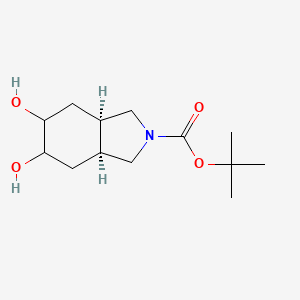 molecular formula C13H23NO4 B2475967 cis-tert-Butyl 5,6-dihydroxyhexahydro-1H-isoindole-2(3H)-carboxylate CAS No. 2007907-10-8