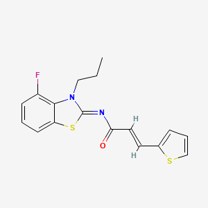 molecular formula C17H15FN2OS2 B2475968 (2E,NZ)-N-(4-fluoro-3-propylbenzo[d]thiazol-2(3H)-ylidene)-3-(thiophen-2-yl)acrylamide CAS No. 898408-98-5