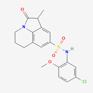 molecular formula C19H19ClN2O4S B2475969 N-(5-chloro-2-methoxyphenyl)-1-methyl-2-oxo-2,4,5,6-tetrahydro-1H-pyrrolo[3,2,1-ij]quinoline-8-sulfonamide CAS No. 898455-17-9