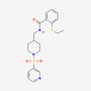 molecular formula C20H25N3O3S2 B2475996 N-[(1-(piridin-3-sulfonil)piperidin-4-il)metil]-2-(etiltio)benzamida CAS No. 1428365-25-6