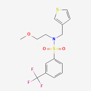 molecular formula C15H16F3NO3S2 B2475999 N-(2-methoxyethyl)-N-(thiophen-3-ylmethyl)-3-(trifluoromethyl)benzenesulfonamide CAS No. 1219844-75-3