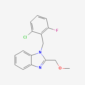 molecular formula C16H14ClFN2O B2476001 1-(2-chloro-6-fluorobenzyl)-2-(methoxymethyl)-1H-benzimidazole CAS No. 637745-53-0