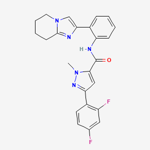 molecular formula C24H21F2N5O B2476003 3-(2,4-二氟苯基)-1-甲基-N-(2-(5,6,7,8-四氢咪唑并[1,2-a]吡啶-2-基)苯基)-1H-吡唑-5-甲酰胺 CAS No. 2034568-05-1