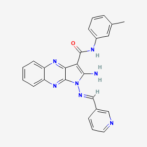 (E)-2-amino-1-((pyridin-3-ylmethylene)amino)-N-(m-tolyl)-1H-pyrrolo[2,3-b]quinoxaline-3-carboxamide