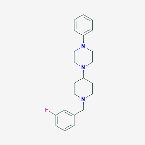 molecular formula C22H28FN3 B247601 1-[1-(3-Fluorobenzyl)piperidin-4-yl]-4-phenylpiperazine 