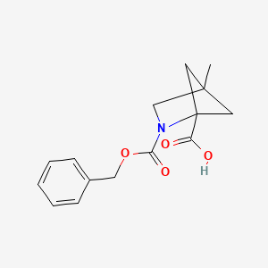 molecular formula C15H17NO4 B2476024 4-Methyl-2-phenylmethoxycarbonyl-2-azabicyclo[2.1.1]hexane-1-carboxylic acid CAS No. 2001701-59-1