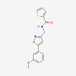 molecular formula C16H14N2O3S B2476034 N-((5-(3-甲氧基苯基)异恶唑-3-基)甲基)噻吩-2-甲酰胺 CAS No. 953014-13-6