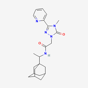 molecular formula C22H29N5O2 B2476062 N-[1-(1-金刚烷基)乙基]-2-(4-甲基-5-氧代-3-吡啶-2-基-1,2,4-三唑-1-基)乙酰胺 CAS No. 1798524-59-0