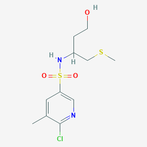 6-chloro-N-[4-hydroxy-1-(methylsulfanyl)butan-2-yl]-5-methylpyridine-3-sulfonamide