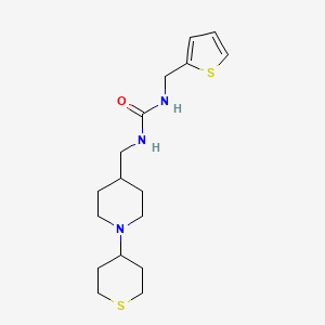 molecular formula C17H27N3OS2 B2476066 1-((1-(tetrahydro-2H-thiopyran-4-yl)piperidin-4-yl)methyl)-3-(thiophen-2-ylmethyl)urea CAS No. 2034302-23-1