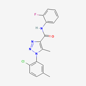 molecular formula C17H14ClFN4O B2476074 1-(2-chloro-5-methylphenyl)-N-(2-fluorophenyl)-5-methyl-1H-1,2,3-triazole-4-carboxamide CAS No. 904816-65-5