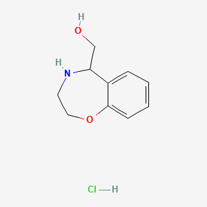 molecular formula C10H14ClNO2 B2476089 (2,3,4,5-四氢-1,4-苯并恶杂环戊-5-基)甲醇盐酸盐 CAS No. 2137725-59-6