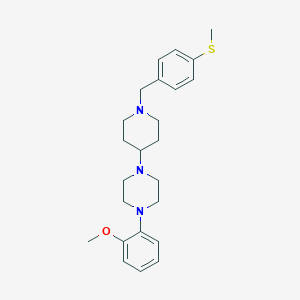 molecular formula C24H33N3OS B247609 1-(2-Methoxyphenyl)-4-{1-[4-(methylsulfanyl)benzyl]piperidin-4-yl}piperazine 