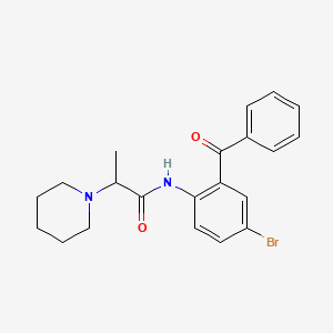 molecular formula C21H23BrN2O2 B2476097 N-(2-benzoyl-4-bromophenyl)-2-(piperidin-1-yl)propanamide CAS No. 380566-55-2